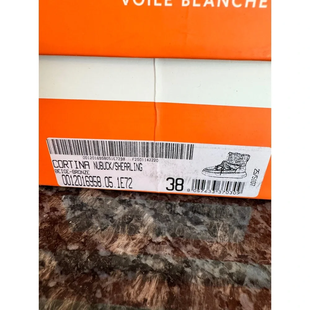 Voile Blanche Cortina Nubuck Shearling Boots‎ Beige Bronze Size 38 Sz 7.5